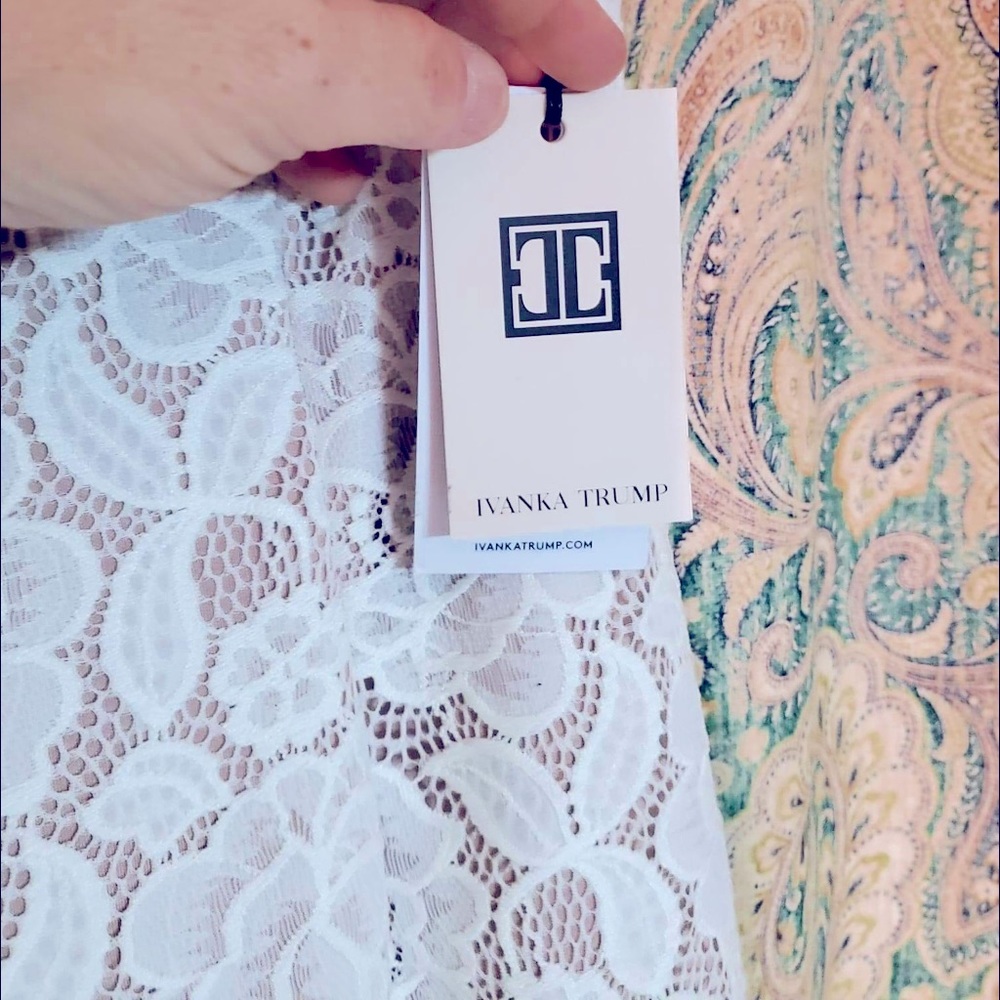 Ivanka Trump Dressy-floral lace over sleek beige